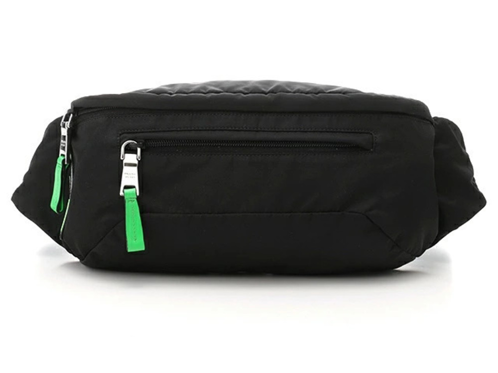Prada Bag Waist Pouch Clutch Calfskin Black